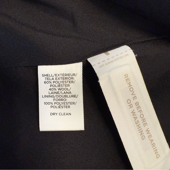 LOFT Asymmetrical Moto Black Blazer Wool Blend Womens 4 - Picture 7 of 9